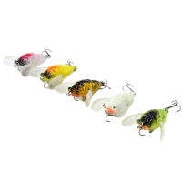 Laogeliang 1PC cicada เบสแมลงตกปลาเหยื่อ4cm Crank เหยื่อลอย