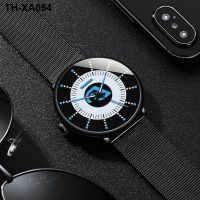 British style mens luminous alloy mesh belt casual quartz watch business wormhole net red ins