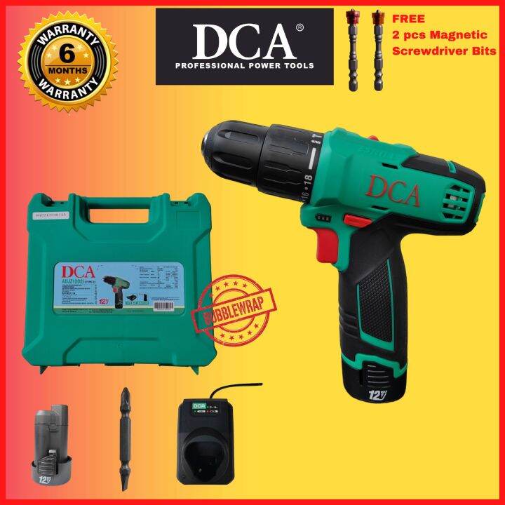 Dca Cordless Impact Hammer Drill 12v Adjz1202i Battery Drill Bossman