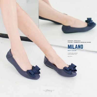 รองเท้าหนังแกะ รุ่น Milano Navy color (สีกรมท่า)