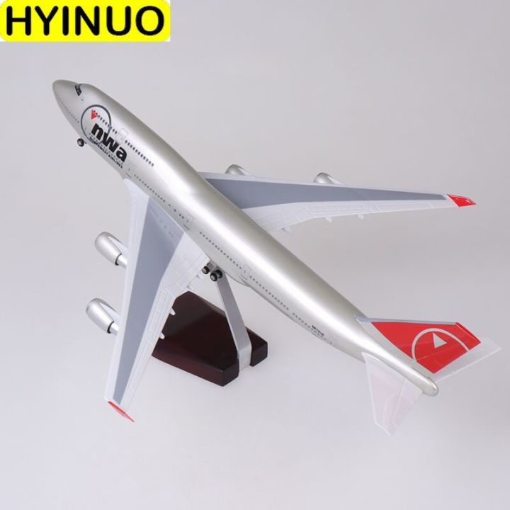 47cm-boeing-747-b747-model-nwa-northwest-airlines-with-landing-gear-wheels-lights-resin-aircraft-plane-collectible-toys
