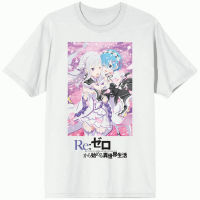 เสื้อยืด Rem &amp; Emilia Sakura เสื้อผ้าคู่รักชายหญิง