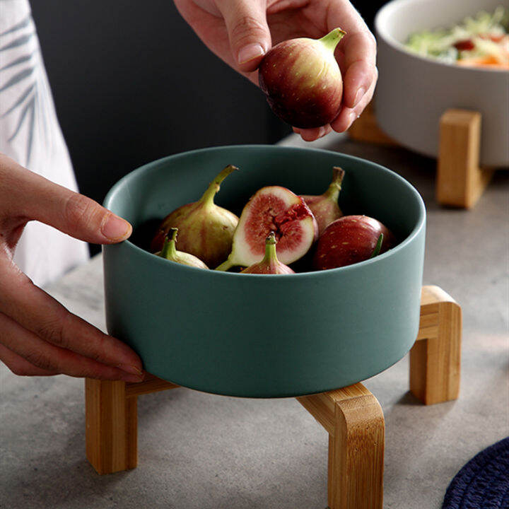 salad-dessert-solid-color-ceramic-bowl-flat-bottom-large-creative-nordic-household-ramen-bowl-with-wooden-stand