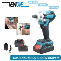 NEWONE 380N.M Brushless Cordless Electric Screw Driver 1/4 inch Power Tools Compatible For Makita 18V Battery