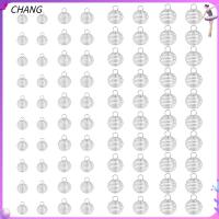 CHANG 80ชิ้นเสน่ห์การทำเครื่องประดับเงินพวงกุญแจหินกรงจี้ลูกปัดเกลียว