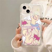 For IPhone 14 Pro Max IPhone Case Pink Angel TPU Soft Case Thickened Shockproof Protection Camera Cute Rose Compatible for IPhone 13 Pro Max