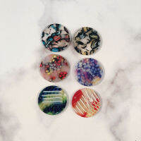 Spring style 50pcslot 30mm color pattern print geometry rounds shape acrylic beads diy jewelry earring pendant accessory