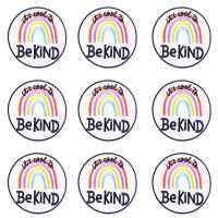 Pulaqi 10 PCS Wholesale Letter Rainbow Applique Embroidered Patches On Clothes Cartoon Round Patch Iron On Patches On Clothing