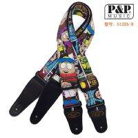 Cotton Guitar Strap Soft Belt With Cartoon Pattern PU Leather Head Adjustable Bass Electric Guitar Acoustic Guitarra Accessories