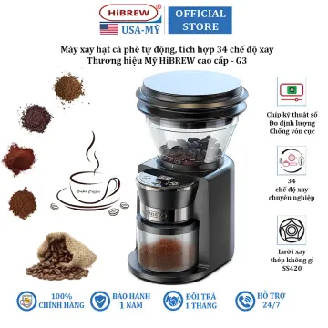 HiBREW Automatic Burr Mill Electric Coffee Grinder with 34 Gears for  Espresso American Coffee Pour Over Visual Bean Storage G3