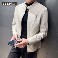 JEEP SPIRIT เสื้อผ้าหนังวัยรุ่นผู้ชาย,แนวโน้มแฟชั่นเรียบง่ายเข้ากับทุกชุดฤดูใบไม้ร่วง