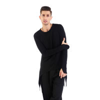 Split Latin Dance Tops For Men Ballroom Practice Blouse Tango Dance Wear Samba Costume Long Sleeve Salsa Dancing Outfit JL3028