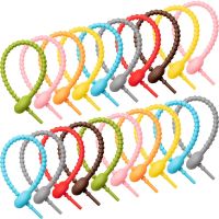 10Pcs Silicone Self-Locking Wire Cable Zip Ties Multi-functional Reusable Cable Ties Organiser Fasten Cable Food Bag Bundle Tool