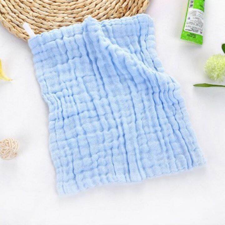 5pcs-baby-6-layers-washed-gauze-square-cotton-handkerchief-towels-white-pink-blue-yellow-green-kids-wash-face-bath-towel