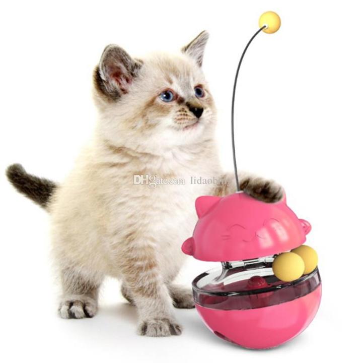 ตุ๊กตาล้มลุก-ของเล่นล่อแมวแจกอาหารได้-ของเล่นแมวลายการ์ตูน-ลูกบอลให้อาหาร-สินค้าพร้อมส่งในไทย