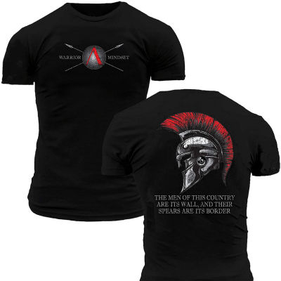 Spartan Battle Helmet Warrior Mindset T-Shirt Cotton O-Neck Short Sleeve Mens T Shirt Size S-3XL