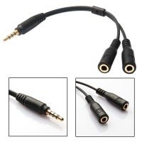 3.5mm AUX Mic Headset Splitter Adapter Cable 1 TRRS Male to 2 TRS Female Audio AUX Studio Y Converter Cord for Phone Cables