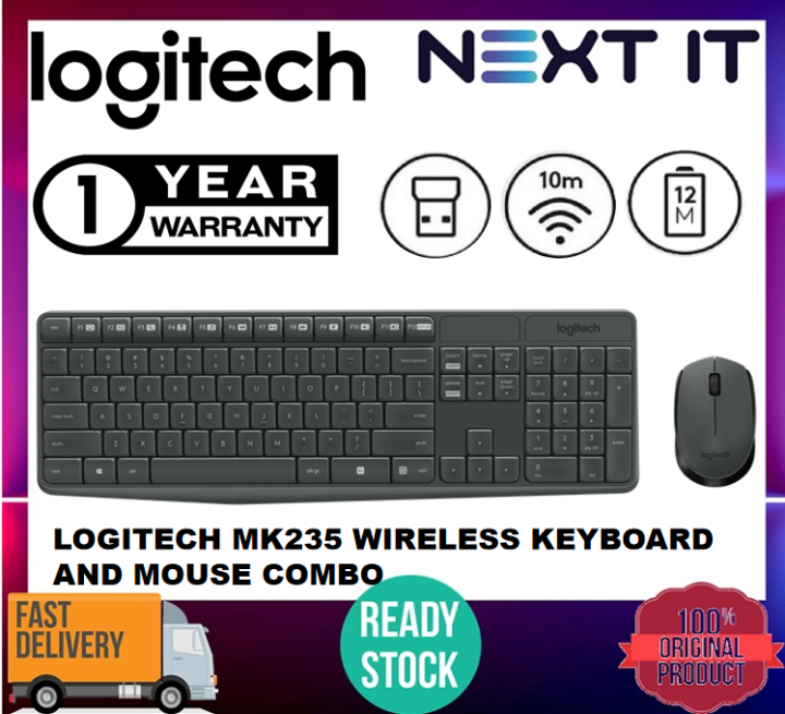 [Ready Stock] Logitech MK235 Durable Wireless Keyboard and Mouse Combo ...