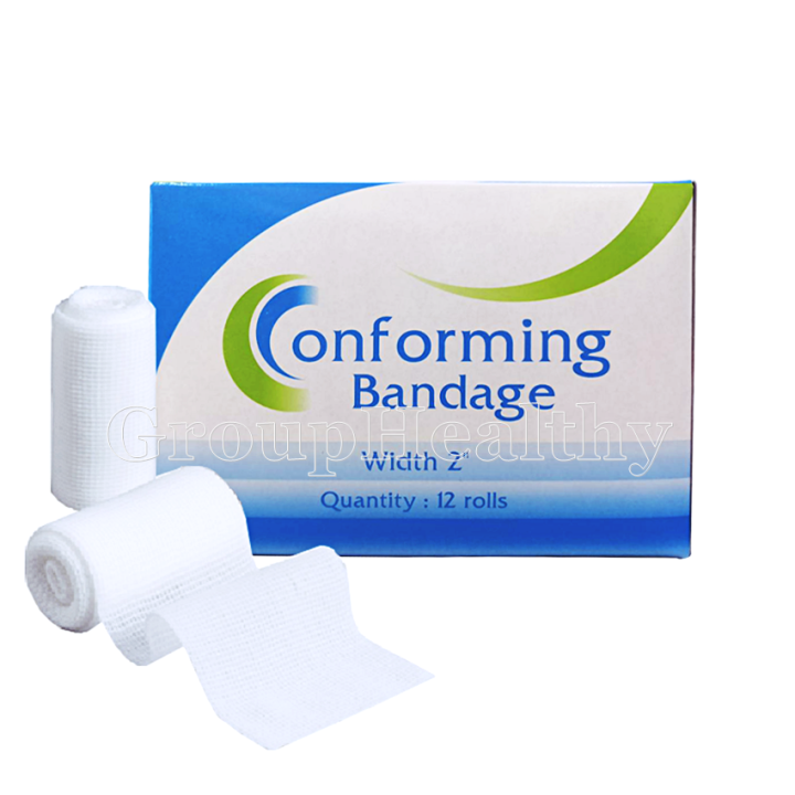 CONFORMING BANDAGE ผ้าก๊อตพันแผล ชนิดยืดได้ มี 3 ขนาด 5 หลา 12 ม้วน 1