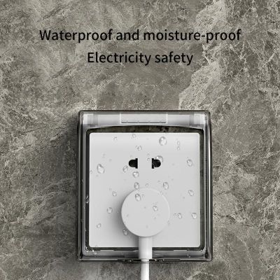 Self-adhesive Waterproof 86 Type Wall Socket Box Electric Plug Cover Switch Protective Cover Home Office Splash-proof