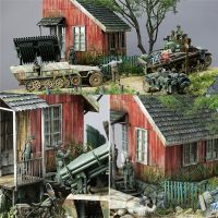 DIY Military Building Model Kits World War II German Soldier Shelter House Wood Cabin 1:35 Scale Sand Table Model Kits