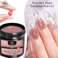 BORN PRETTY 15Ml Non Stick Hand Extension Nail UV Gel Carving Flower Nail Shaping Nail Extension Pink Nude Solid Nail Art Polish