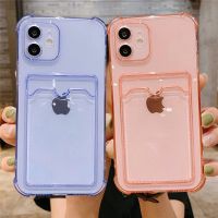 Tas Kartu Casing Ponsel Transparan untuk Iphone 13 Pro Casing untuk Iphone 13Pro Max 13 Mini Bumper Lembut Tahan Benturan Penutup Bening Capa