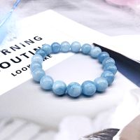 Natural Aquamari Bracelet Single Crystal Elastic Romantic Crystal Yoga Blue Bracelet Woman Jewelry 4681012mm Beads