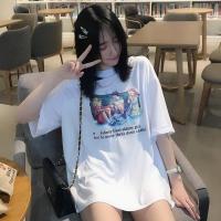 GAKKI เสื้อยืดหญิงแขนสั้นแบบหลวม ใส่สบาย สไตล์เกาหลี ผู้หญิงเสื้อยืด เสื้อยืดแขนสั้น เสื้อแขนสั้นเสื้อยืดหญิง 4039#