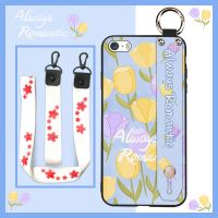 Silicone Anti-dust Phone Case For iphone 5/5S/SE Phone Holder Durable sunflower painting flowers Soft Case Kickstand