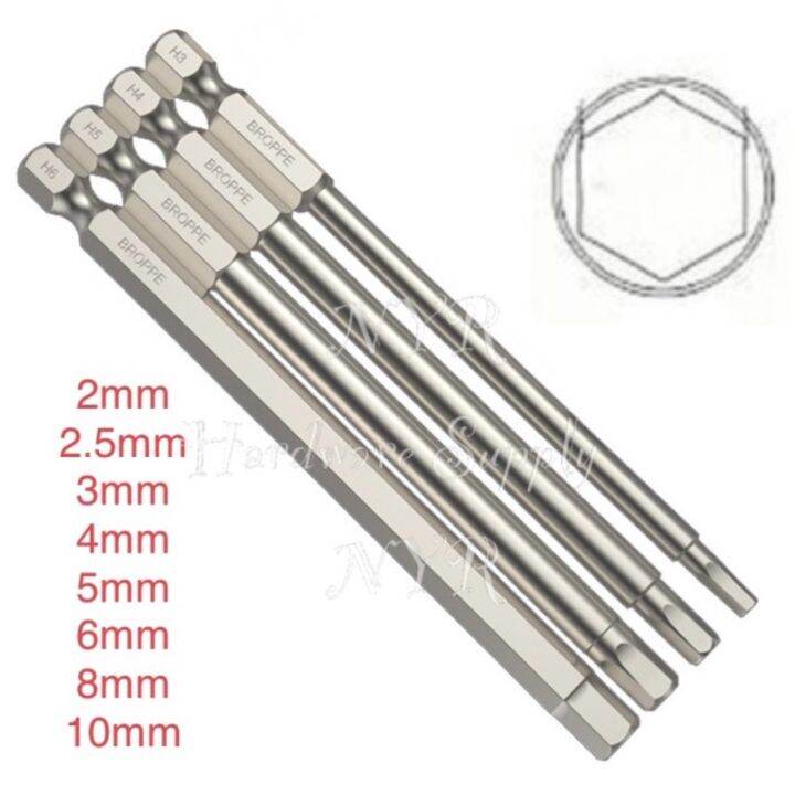 Allen Key Screw Bit 2mm 2.5mm 3mm 4mm 5mm 6mm 8mm 10mm Hex Screw Bit