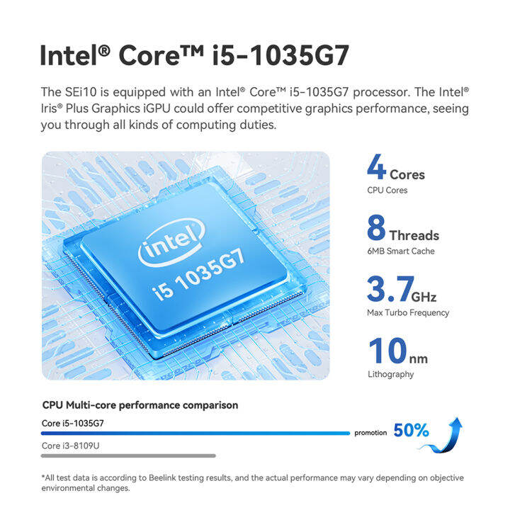 beelink-i5-1035g7-10th-คอมพิวเตอร์ขนาดเล็ก-sei10-16g-ddr4-3200mhz-500gb-wifi6-ssd-bt5-2ชนิด-c-4k-60hz-คีย์บอร์ดเกม
