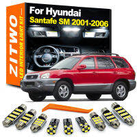 ZITWO 9ชิ้น LED หลอดไฟภายในโดมอ่านแผ่นแสงชุดสำหรับ Hyundai Santafe Santa Fe SM I 1 MK1 2001 2002 2003 2004 2005 2006