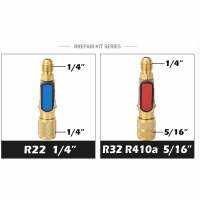 วาล์ว ปิด-เปิด ชาร์ทน้ำยาแอร์ ป้องกันน้ำยากระเด็น R22 เกลียว 1/4   , R32 เกลียว 5/16   Shut off Valve