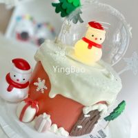Christmas Snowman LEDLight Cake Decoration OrnamentsSnowman Cake TopperChristmas Cake Supplies