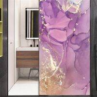 Privacy Window Film Marble Background Decorative Glass Covering No-Glue 01Static Cling Frosted Window Stickers  Window Tint 02D Window Sticker and Fil