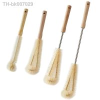 ✳●☏  Kitchen Cleaning Brush L-shaped Coffee Tea Glass Cup Baby Bottle Brush Hangable Wooden Handle Cleaner dish brush