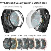 ZZOOI Cover For Samsung Galaxy Watch5 pro 45mm Case 44 40mm Smartwatch Plated Accessories TPU Bumper AllAround Screen Protector Watch4