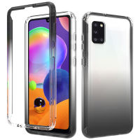 Samsung Galaxy A31 Case, RUILEAN Transparent 2-in-1 Gradient Shockproof Case for Samsung Galaxy A31