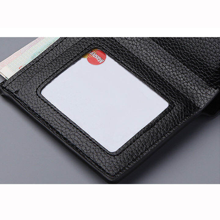 money-clip-leather-pu-purse-short-wallet-coin-purse-multi-card-slots-mens-business-pu-leather