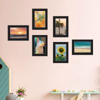 6Pcs Paper Photo Frame Simple Solid Color Wall Decorative Photo Frame