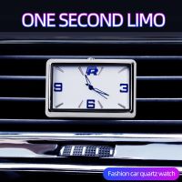 ☬✟❁ Auto Fashion Car Air Conditioning Vent Electronic Quartz Clock Square Vertical Car Clock Car Luminous Electronic Clock