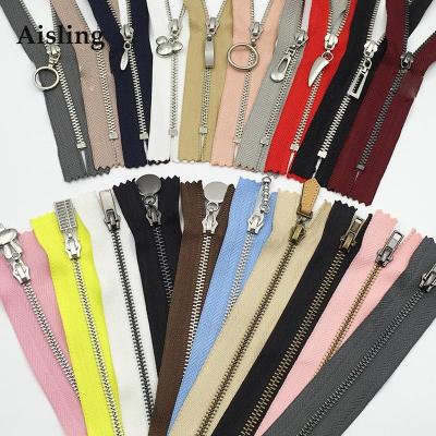 15-60cm Close-End 1pcs White Black Tooth Metal Zipper For Sewing zip Garment Accessories Pocket Pants Zippers DIY Tools P101 Door Hardware Locks Fabri