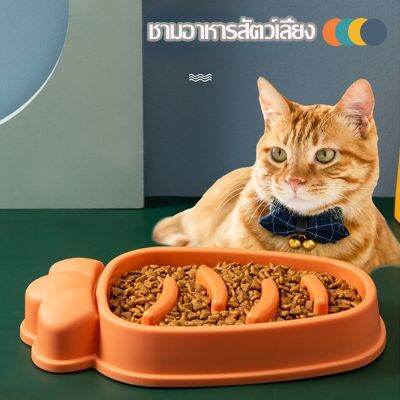 BHQ PET ชามอาหารสัตว์เลี้ยง ชามอาหารฝึกให้ทานช้าลง ชามช่วยลดการสำลัก รูปน้องแครอท ชามลดการกินไว ชามกันมูมมาม สุนัขและแมว