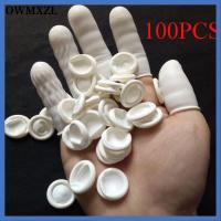 OWMXZL 100PCS กันลื่น เครื่องมือทำเล็บ น้ำยาง ถุงมือป้องกัน เตียงเด็ก ถุงมือยาง ปลอกนิ้ว