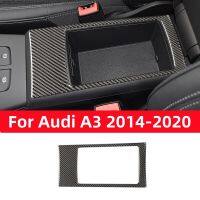 For Audi A3 S3 2013-2019 Car Accessories Car Interior Carbon Fiber Center Console Armrest Box Panel Modified Trim Frame Decor