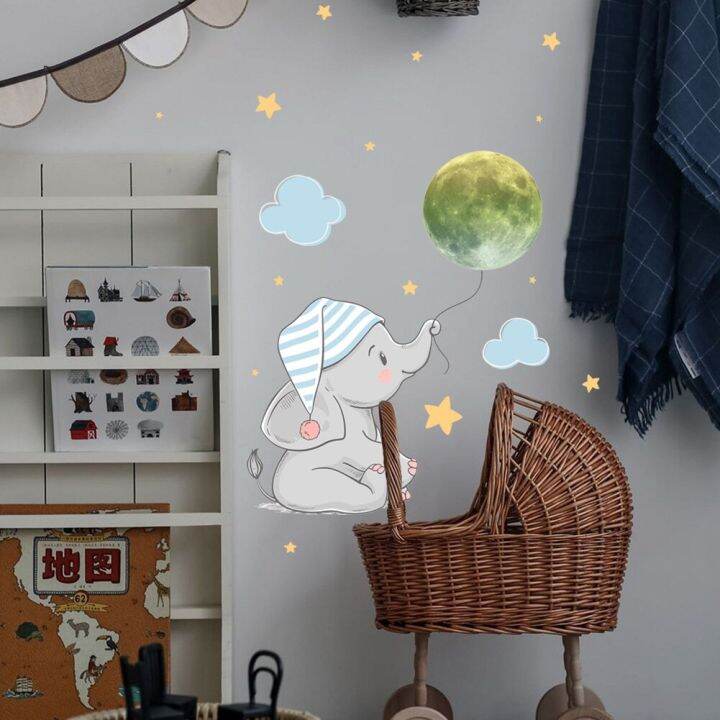 baby-elephant-moon-luminous-wall-sticker-for-baby-kids-room-bedroom-home-decoration-decals-glow-in-the-dark-combination-stickers-tapestries-hangings