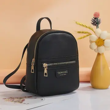 Small Backpack for Women Fashion PU Leather Daypack Casual