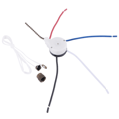 Ceiling Fan Switch Kit 3 Speed 4 Wire, Fan Switch Zipper Speed Control Switch, ZE-208S Pull Wire Switch with Rope