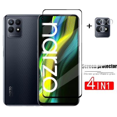 กระจกคลุมทั้งหมดสำหรับ Realme Narzo 50,กระจกนิรภัย50i ปกป้องหน้าจอฟิล์มเลนส์50A